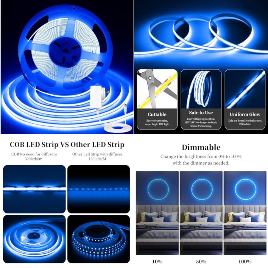 Led Strip Lights - Fita de Luz LED COB de