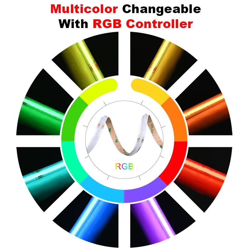 Fita de LED FCOB RGB Sem Ponto - Led Strip Lights avaliação e preço