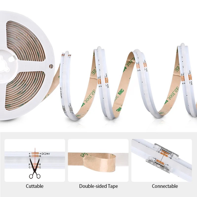 Fita de LED FCOB RGB Sem Ponto - Led Strip Lights avaliação e preço