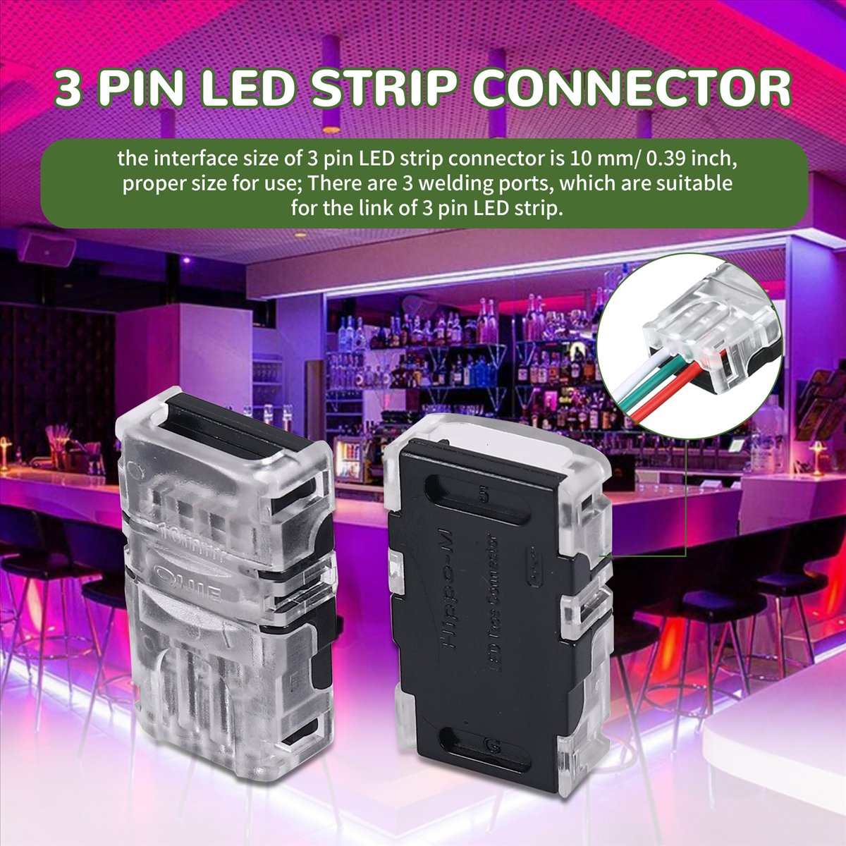Conectores de LED de 3 Pinos A - Led Strip Lights avaliação e preço